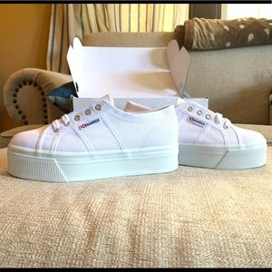 White platform Superga sneakers